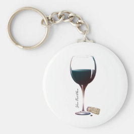 Vin Glass Art Personlig Logotyp Nyckelring