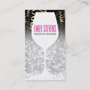 Vin Glass   Bokeh, Confetti Visitkort