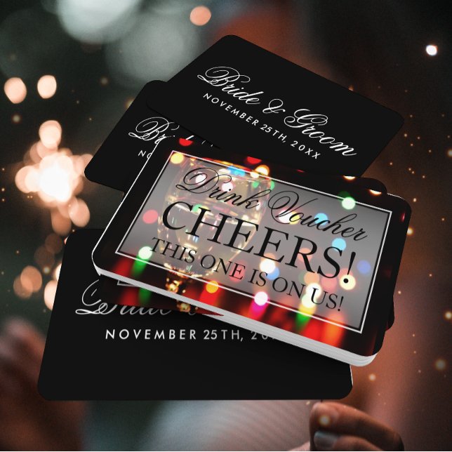 Vin Glass Bokeh Ljus Drink Voucher Visitkort (Skapare uppladdad)