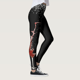 Vin Glass Diamond Confetti Firande Bröllop Leggings