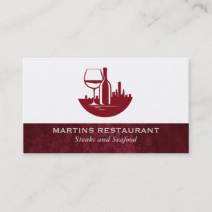 Vin Glass Flaska   City Skyline Visitkort