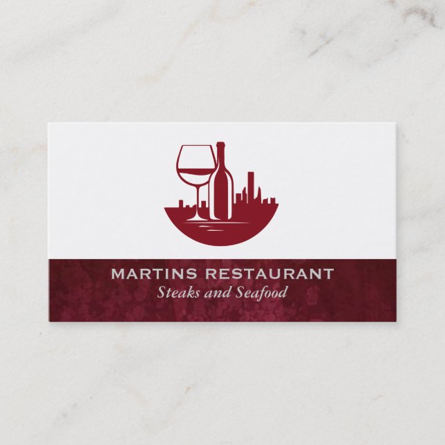 Vin Glass Flaska | City Skyline Visitkort (Framsida)