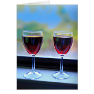 Vin Glass Hälsningskort