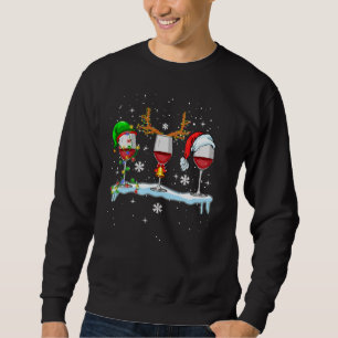 Vin Glass-jultomten Hat Lång Ärmad Tröja