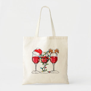 Vin Glass-jultomten Hat Reindeer Funny Chri Tygkasse