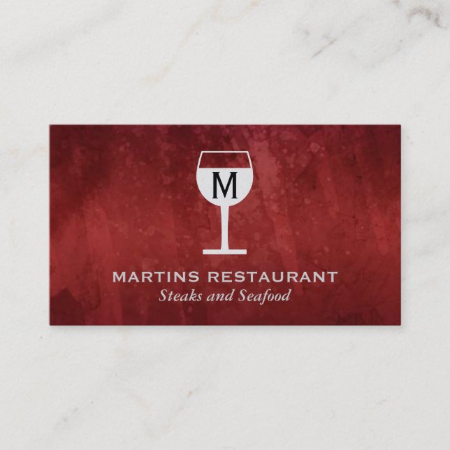 Vin Glass | Konstnärlig II (svart,röd) Visitkort (Framsida)