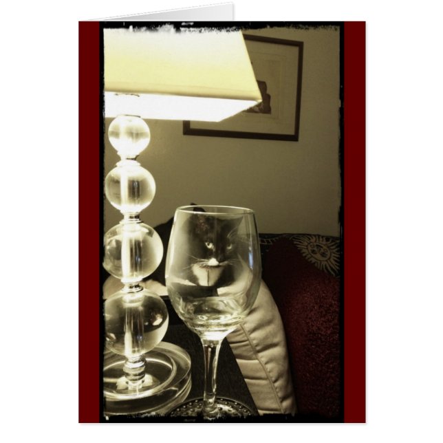 Vin Glass Lucy Hälsningskort (Framsidan)