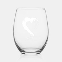 Vin Glass Måne Heart