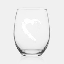 Vin Glass Måne Heart
