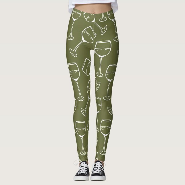 VIN GLASS MÖNSTER Leggings (Framsida)