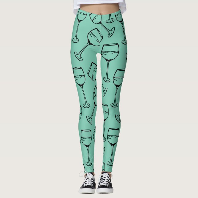 VIN GLASS MÖNSTER Leggings (Framsida)