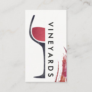 Vin Glass Push Stroke Modern Vineyard Visitkort