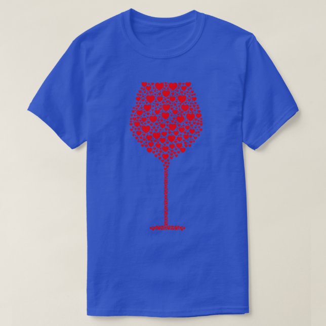 Vin Glass Silhouette tillverkat av hearts T Shirt (Design framsida)