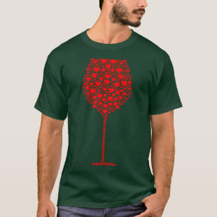 Vin Glass Silhouette tillverkat av hearts T Shirt
