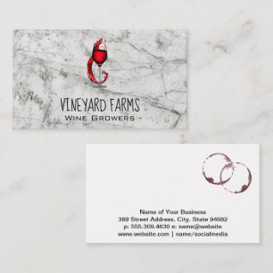 Vin Glass Stänk Logotyp Marble Visitkort