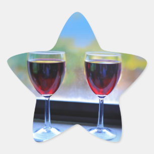 Vin Glass Stjärnformat Klistermärke