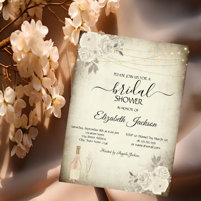 Vin Glass String Ljus Ro Möhippa Inbjudningar (Skapare uppladdad)