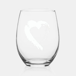 Vin Glass Tourmaline White Måne Heart