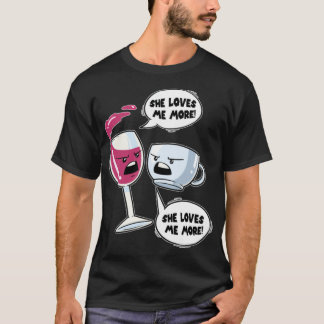 Vin Glass Vin eller Coffee Coffee Kopp Coffein awe T Shirt
