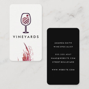 Vin Glass Vineyard Farm Logotyp Visitkort