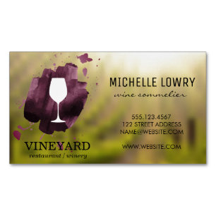Vin Glass Vineyard Magnetiska Visitkort