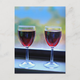 Vin Glass Vykort