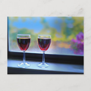 Vin Glass Vykort