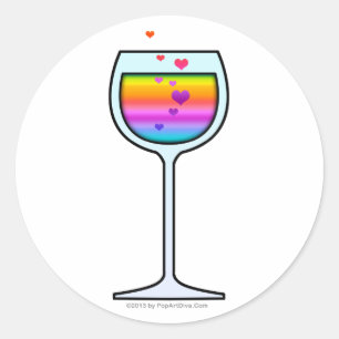 VIN GLASSTICKARE RUNT KLISTERMÄRKE