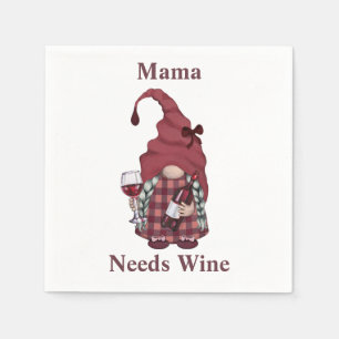 Vin Gnome Mamma Behöver Vin Personlig Rolig Pappersservett