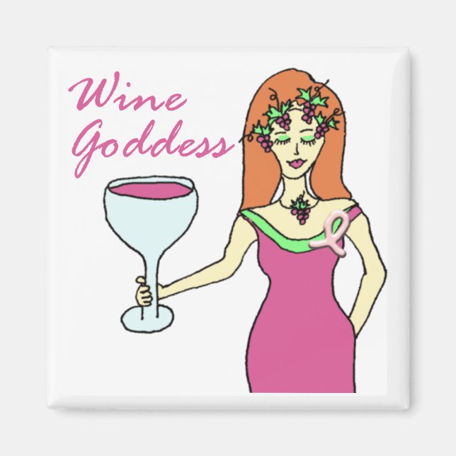 Vin Goddess Rosa Ribbon Breast Cancer Awareness Magnet (Framsidan)