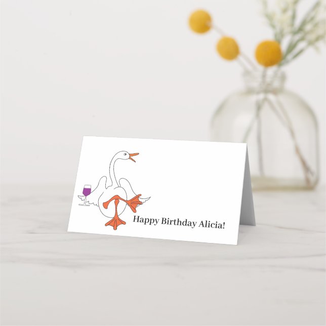 Vin Goose Anpassningsbar Place Cards Placeringskort (Framsida)