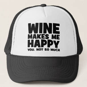 Vin Gör mig Lycklig - den vackra Noveltyn Vin Truckerkeps