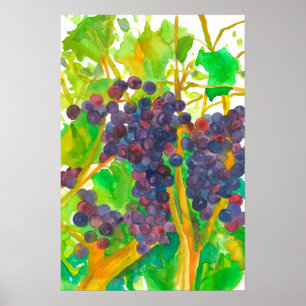 Vin-grafik, vattenfärgsfärg poster