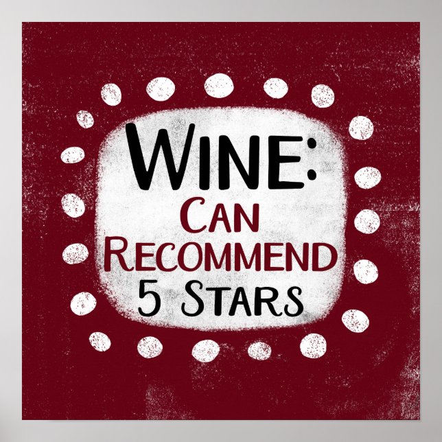 Vin granskning 5 Stars Poster väggkonst (Framsidan)