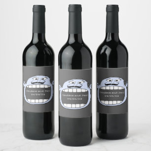 Vin Grapes Personlig Flowers Red White Goofy Vinflaska Etikett