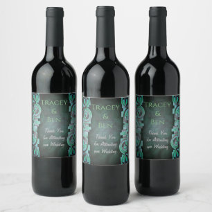 Vin Grapes Personlig Flowers Red White Vinflaska Etikett