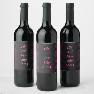 Vin Grapes Personlig Flowers Red White Vinflaska Etikett