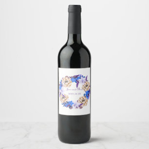 Vin Grapes Personlig Flowers Red White Vinflaska Etikett
