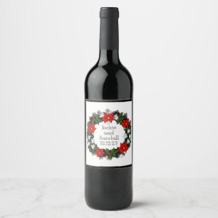 Vin Grapes Personlig Flowers Red White Vinflaska Etikett