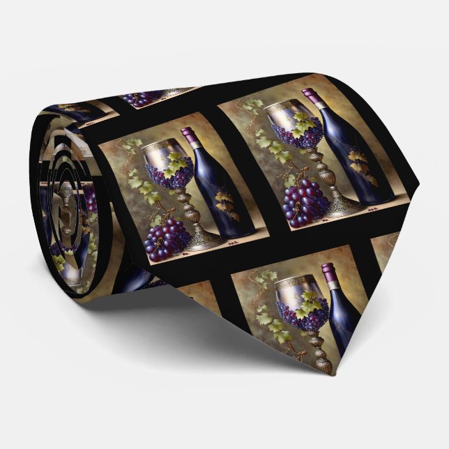 Vin Grapes Tuscan Vintage Vin Älskare Tie Slips (Rullad)