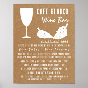 Vin & Graps, Rustic Vin Pub/Winery Advertising Poster