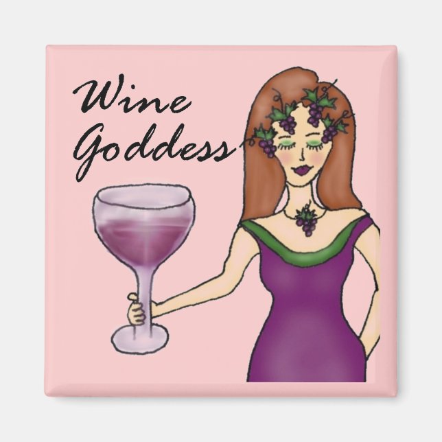 Vin guddess Divinely Rosa Magnet (Framsidan)