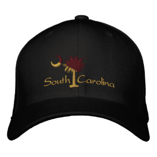 Vin/Guld SC Mörk Palmetto Broderad Hatt Keps