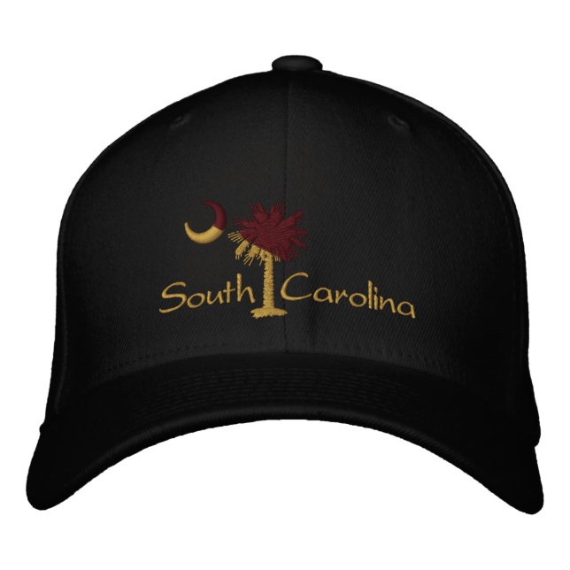 Vin/Guld SC Mörk Palmetto Broderad Hatt Keps (Framsida)