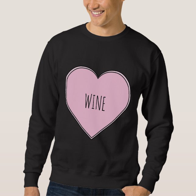 Vin Heart Lång Ärmad Tröja (Framsida)