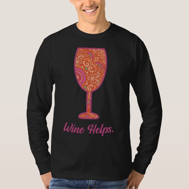 Vin Helps Vin Glass Mandala T Shirt (Framsida)