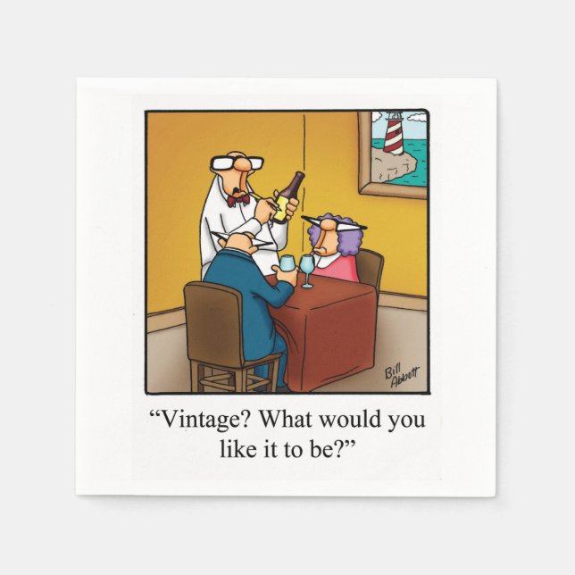 Vin Humor Cocktail Party Napkins Pappersservett (Framsidan)