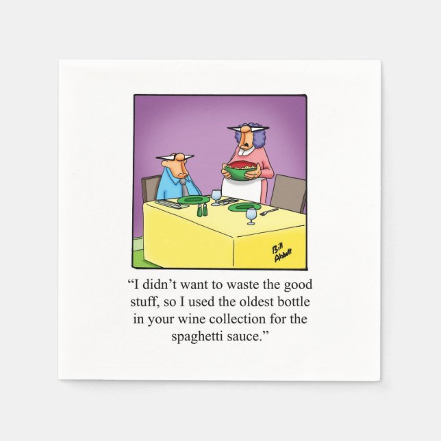 Vin Humor Cocktail Party Napkins Pappersservett (Framsidan)