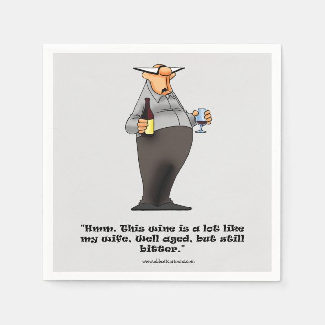 Vin Humor Cocktail Party Napkins Pappersservett (Framsidan)