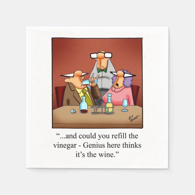 Vin Humor Cocktail Party Napkins Pappersservett (Framsidan)